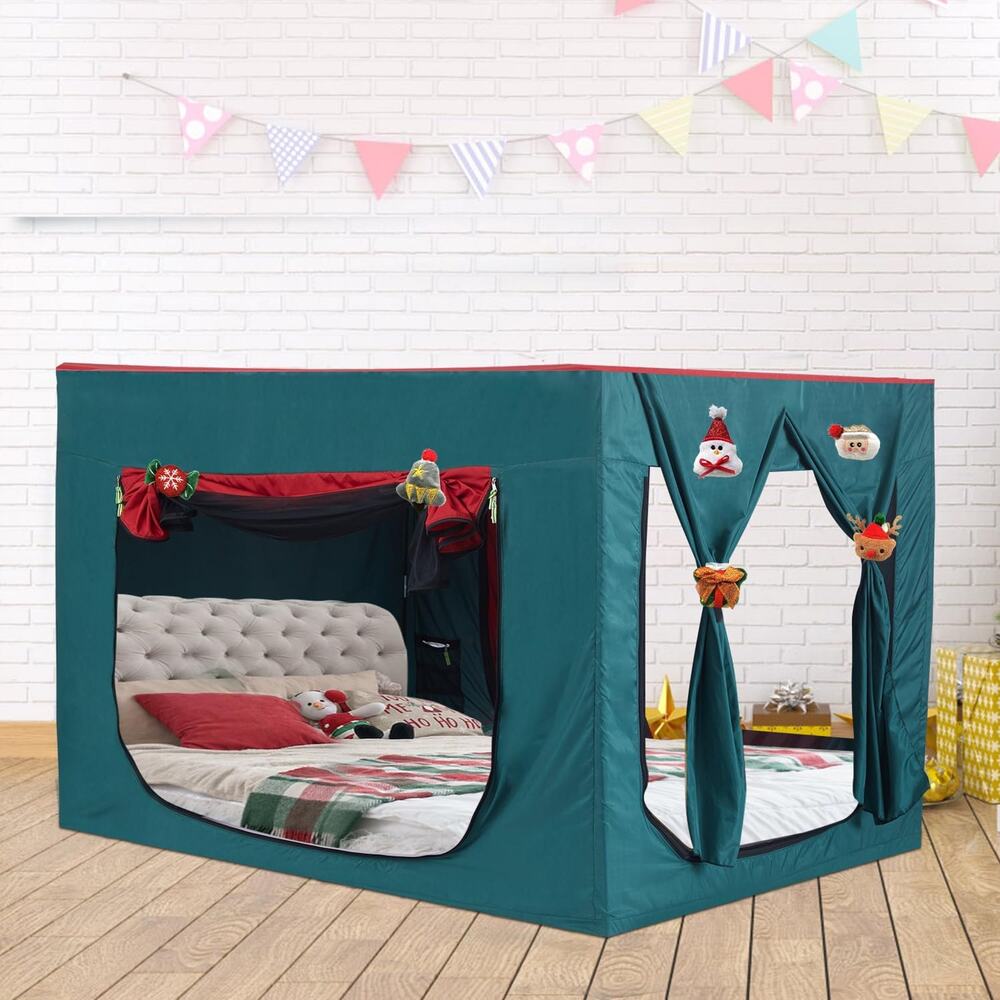 DOLEMODUO Kids Bed Tent, Play & Sleeping Privacy Full Tent, Indoor Breathable